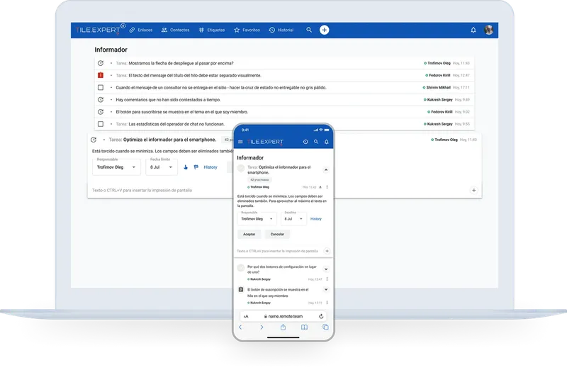 remote.team: chat y tareas para el trabajo en equipo