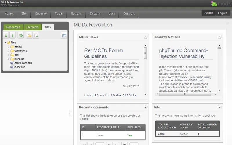 MODX Contenido Web