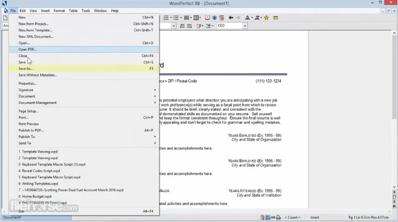 WordPerfect Office X9
